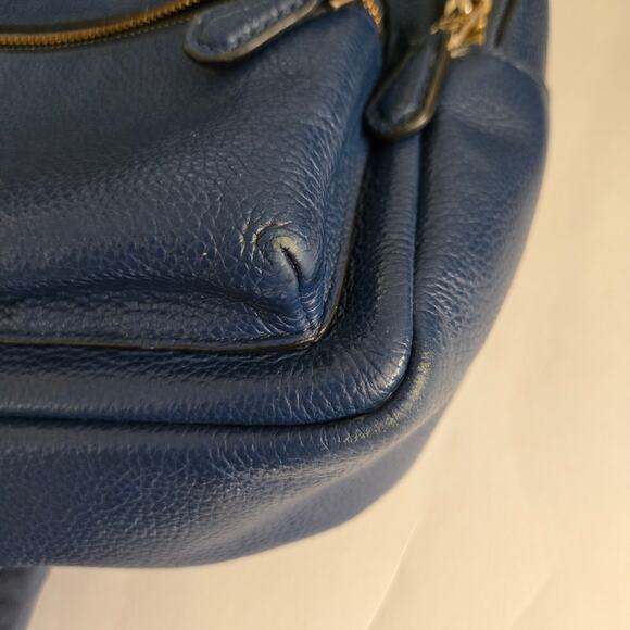 Coach F38263 Mini Charlie Dark Blue Pebbled Leather Backpack Daypack - Picture 14 of 16